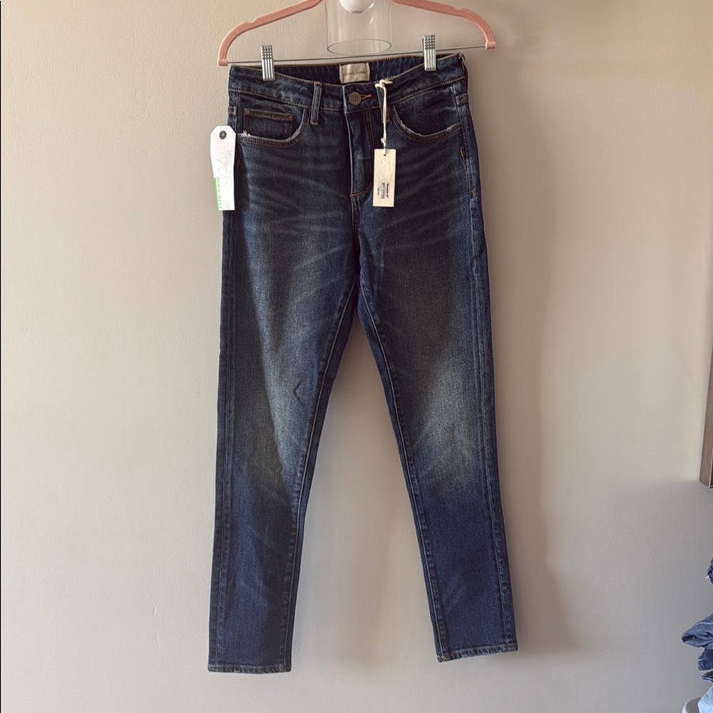Gilded Intent Blue Skinny Jeans with Subtle Fading
